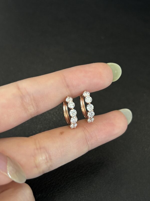 Round Lab-Grown Diamond Hoop Earrings in 18K Gold