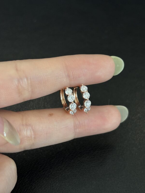 Round Lab-Grown Diamond Hoop Earrings in 18K Gold
