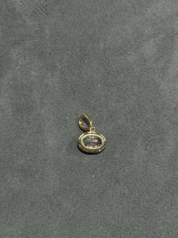 1CT Oval Cut Lab Grown Diamond Pendant in 18K Yellow Gold