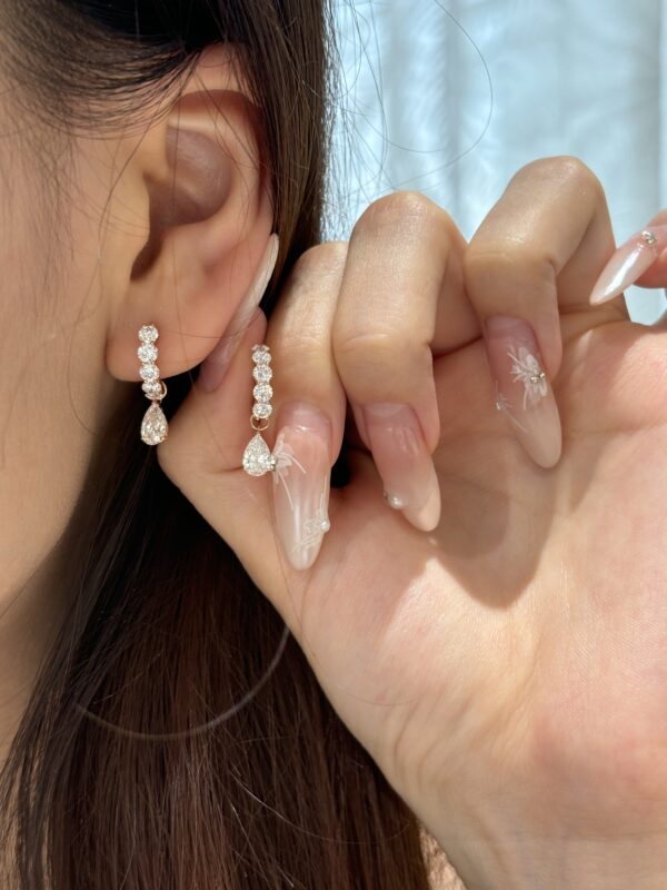 2CTW Pear Lab-Grown Diamond Hoop Earrings in 18K Gold