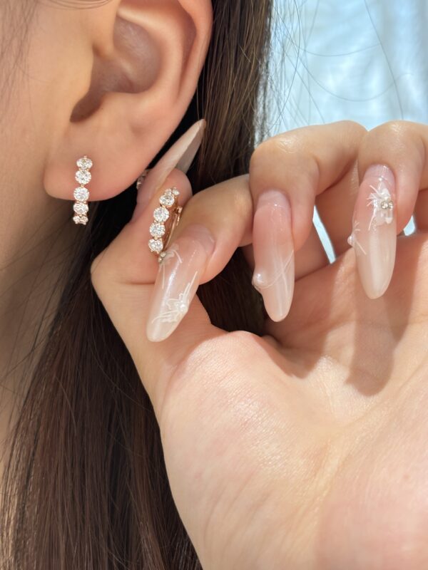 Round Lab-Grown Diamond Hoop Earrings in 18K Gold