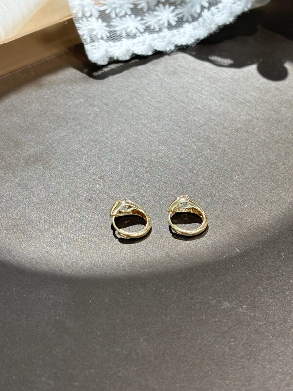 1CTW Round Lab-Grown Diamond Hoop Earrings in 18K Yellow Gold