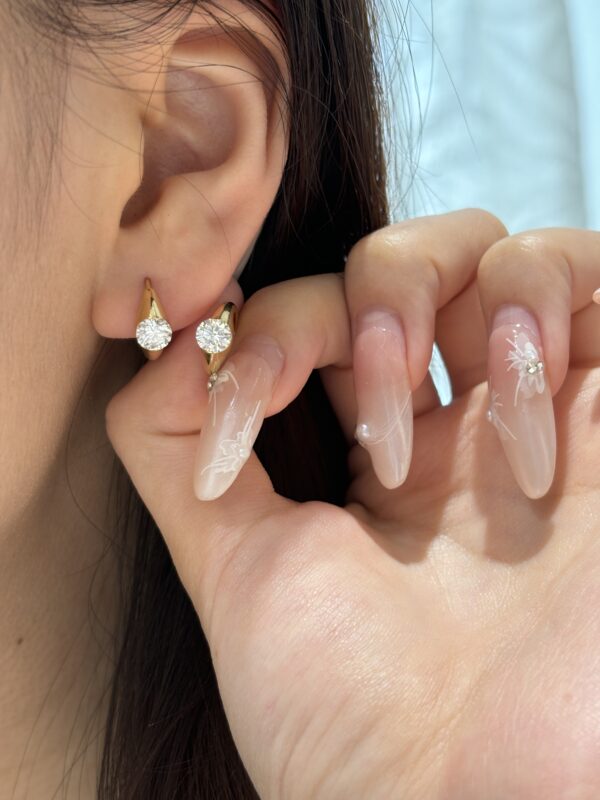 1CTW Round Lab-Grown Diamond Hoop Earrings in 18K Yellow Gold