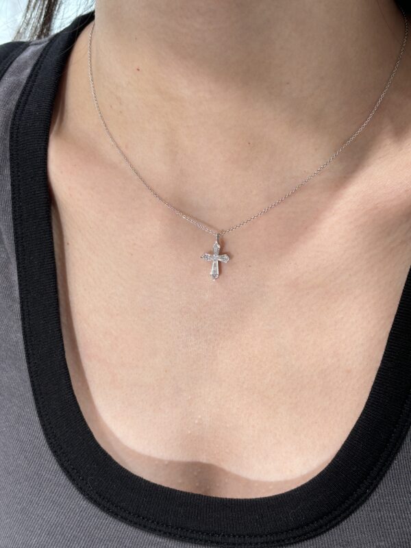 2 CTW Lab-Grown Diamond Cross Pendant in Solid 18K White Gold