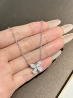 2 CTW Marquise Cut Lab-Grown Diamond Butterfly Pendant, Solid 18K Gold Setting