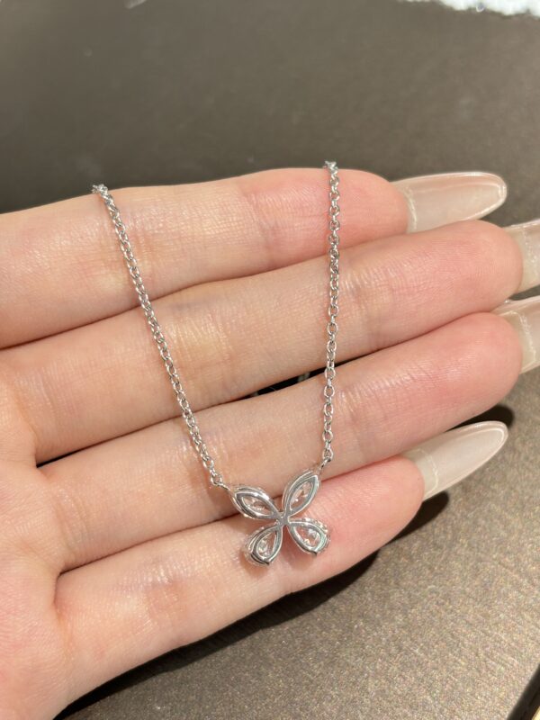 2 CTW Marquise Cut Lab-Grown Diamond Butterfly Pendant, Solid 18K Gold Setting