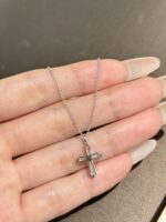 2 CTW Lab-Grown Diamond Cross Pendant in Solid 18K White Gold