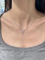 18K Gold Inlaid Butterfly Teardrop Necklace