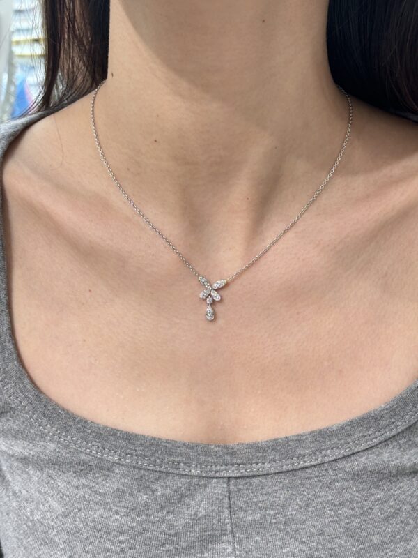 18K Gold Inlaid Butterfly Teardrop Necklace