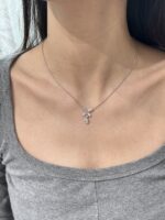 18K Gold Inlaid Butterfly Teardrop Necklace
