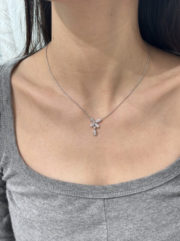 18K Gold Inlaid Butterfly Teardrop Necklace