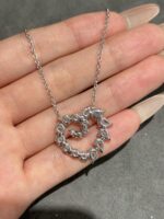 2 CTW Heart Necklace 18K White Gold