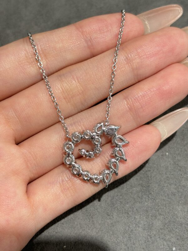 2 CTW Heart Necklace 18K White Gold