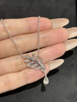 18K Gold Diamond-set Feather Necklace