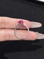 4 Carat Oval Lab-Grown Ruby Ring in 18K White Gold