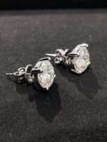 8CT TW Lab Grown Diamond Solitaire Stud Earrings in 18K White Gold