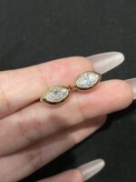 1ctw Marquise Lab Grown Diamond Hoops, 18K Yellow Gold