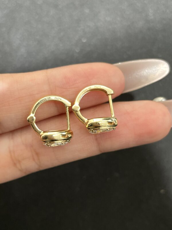 1ctw Pear Lab Grown Diamond Hoop Earrings, 18K Yellow Gold