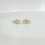 1ctw Pear Lab Grown Diamond Hoop Earrings, 18K Yellow Gold