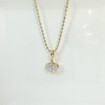 1CT Oval Cut Lab Grown Diamond Pendant in 18K Yellow Gold