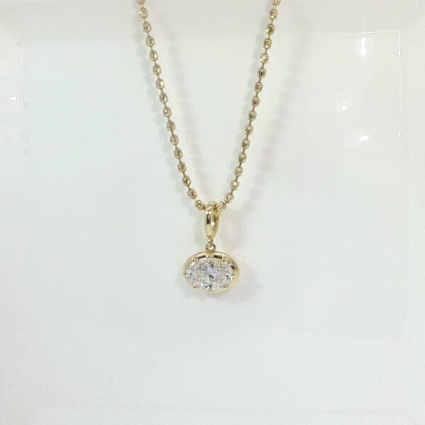 1CT Oval Cut Lab Grown Diamond Pendant in 18K Yellow Gold