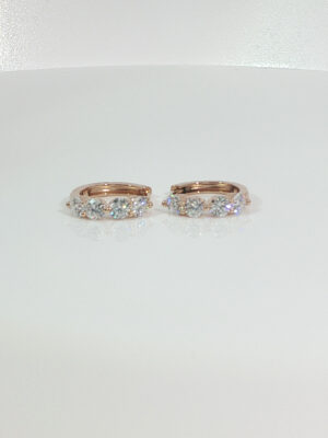 Round Lab-Grown Diamond Hoop Earrings in 18K Gold