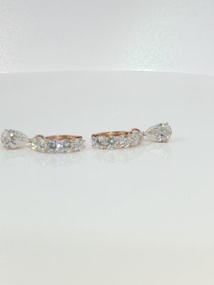 2CTW Pear Lab-Grown Diamond Hoop Earrings in 18K Gold