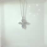 2 CTW Lab-Grown Diamond Cross Pendant in Solid 18K White Gold