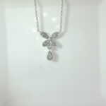 18K Gold Inlaid Butterfly Teardrop Necklace