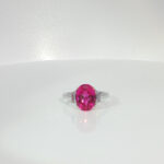 4 Carat Oval Lab-Grown Ruby Ring in 18K White Gold