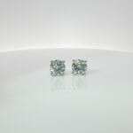 8CT TW Lab Grown Diamond Solitaire Stud Earrings in 18K White Gold