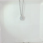 1CT Oval Lab Grown Diamond Solitaire Necklace, 18K White Gold