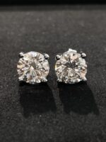 8CT TW Lab Grown Diamond Solitaire Stud Earrings in 18K White Gold