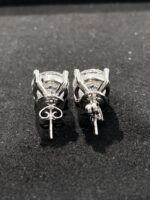 8CT TW Lab Grown Diamond Solitaire Stud Earrings in 18K White Gold